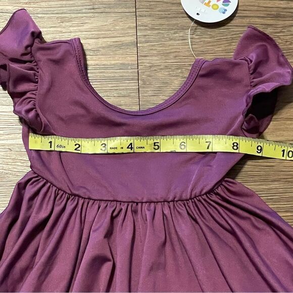 NWT Dot Dot Smile Ruffle Short Sleeve Twirl Dress Purple Size 6-12 Months - Picture 8 of 10